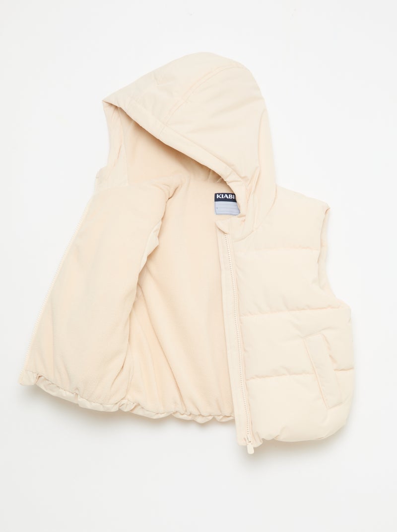 Gewatteerde mouwloze bodywarmer Biege - Kiabi