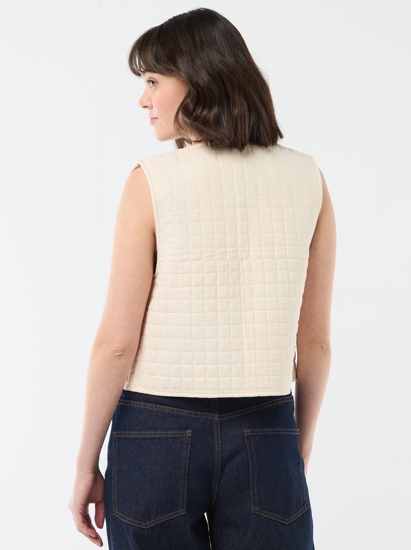 Gewatteerde mouwloze bodywarmer Biege - Kiabi