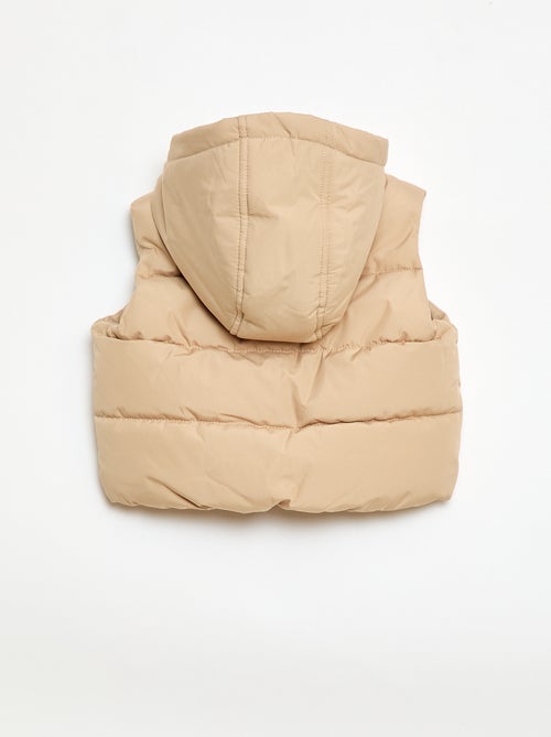 Gewatteerde mouwloze bodywarmer met capuchon - Kiabi