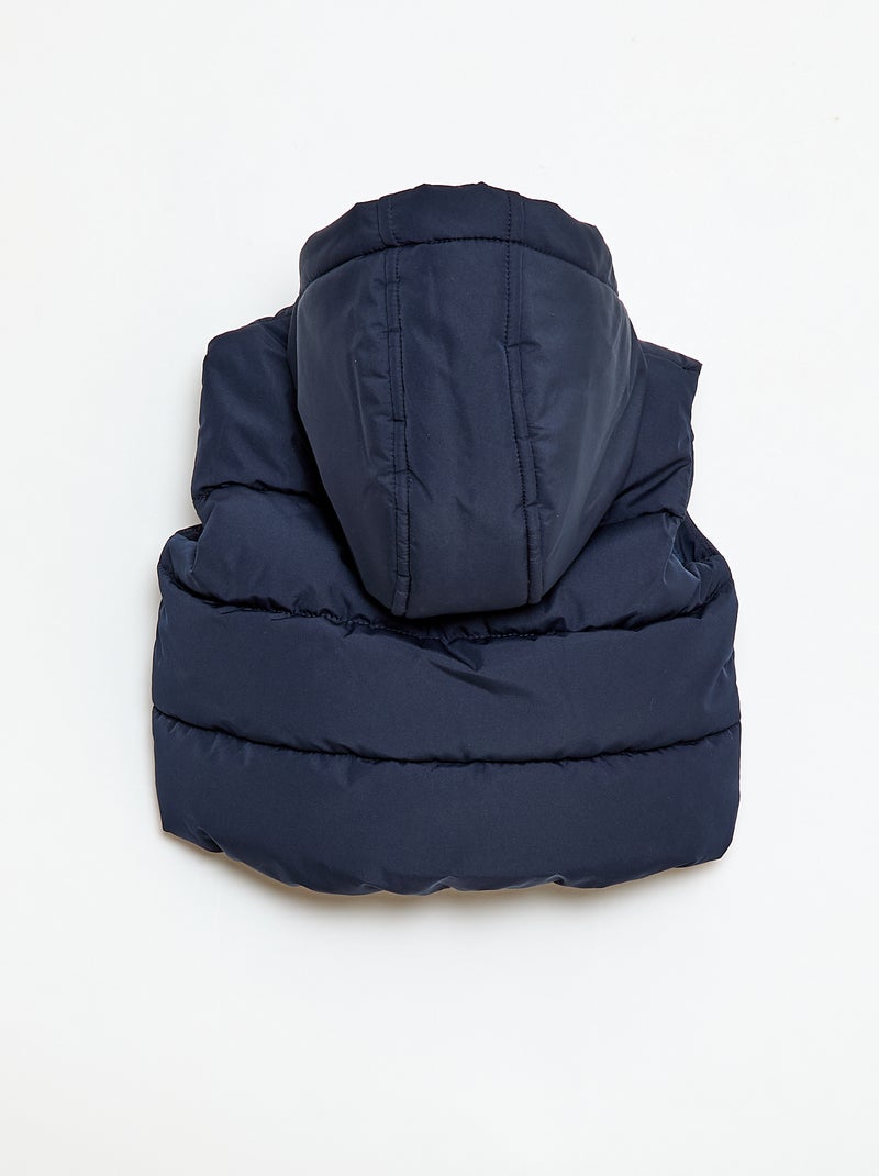 Gewatteerde mouwloze bodywarmer met capuchon Biege - Kiabi