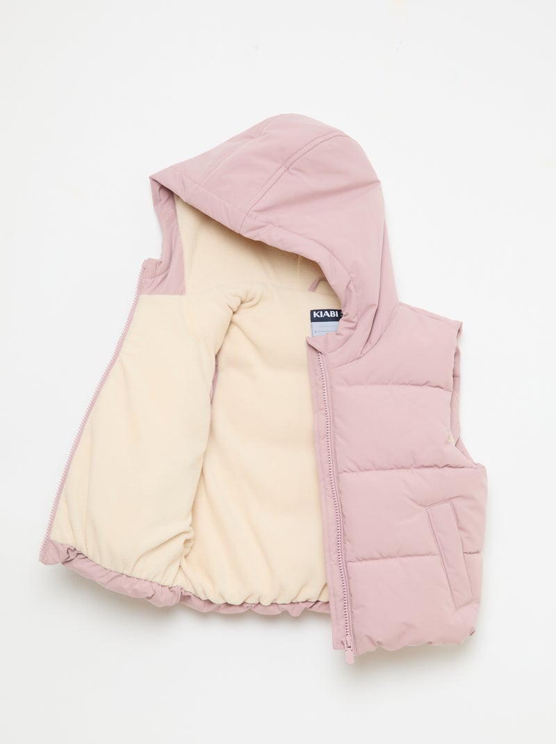 Gewatteerde mouwloze bodywarmer Rose - Kiabi