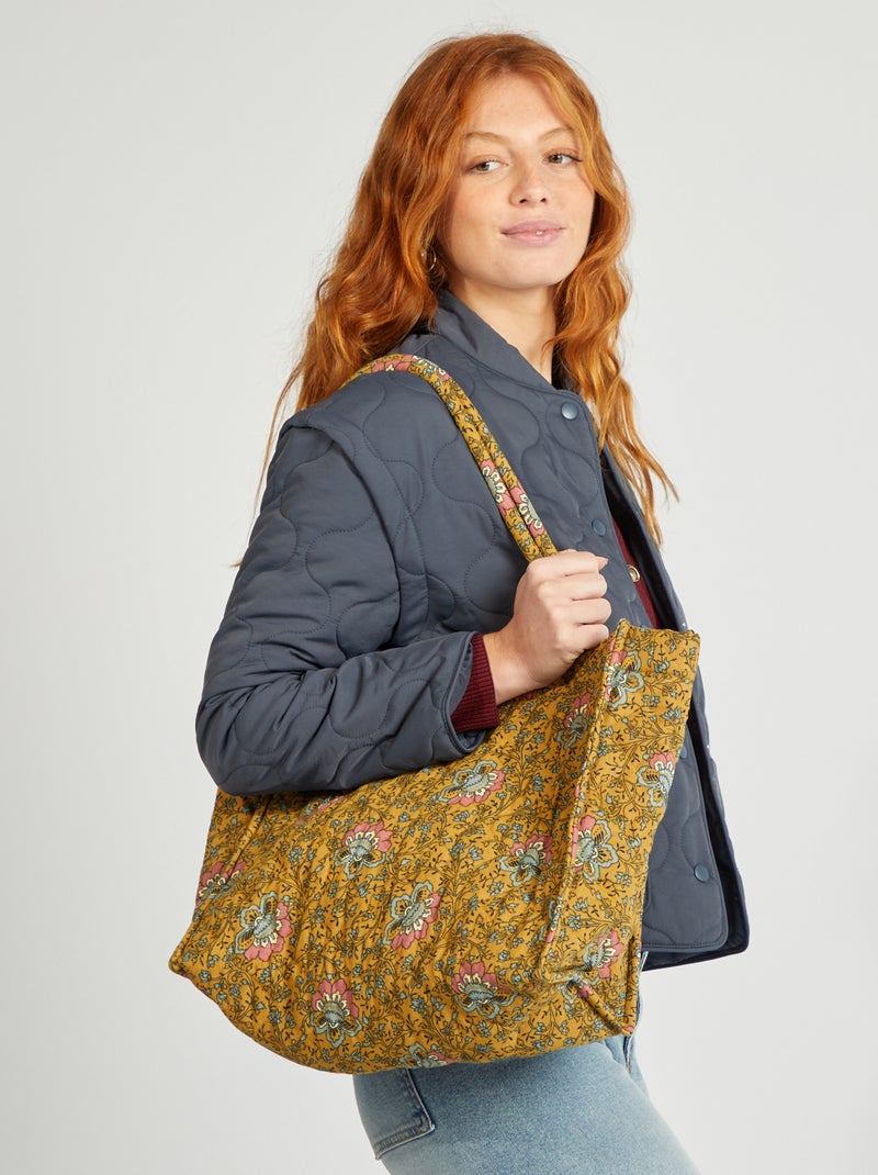 Gewatteerde shopper met print geel - Kiabi