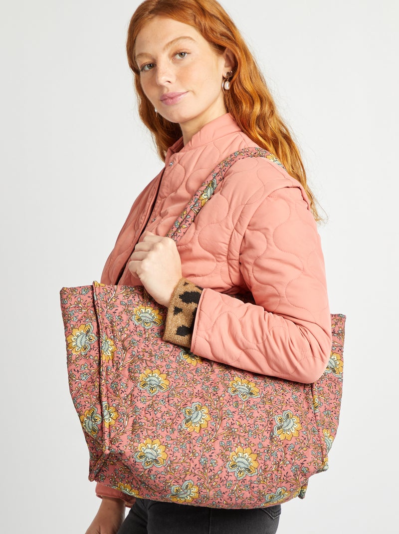 Gewatteerde shopper met print ROSE - Kiabi