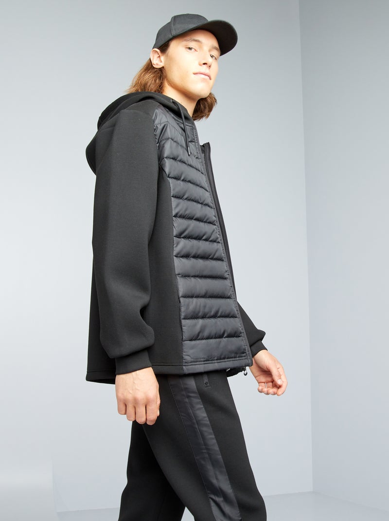 Gewatteerde sweater van neopreen ZWART - Kiabi