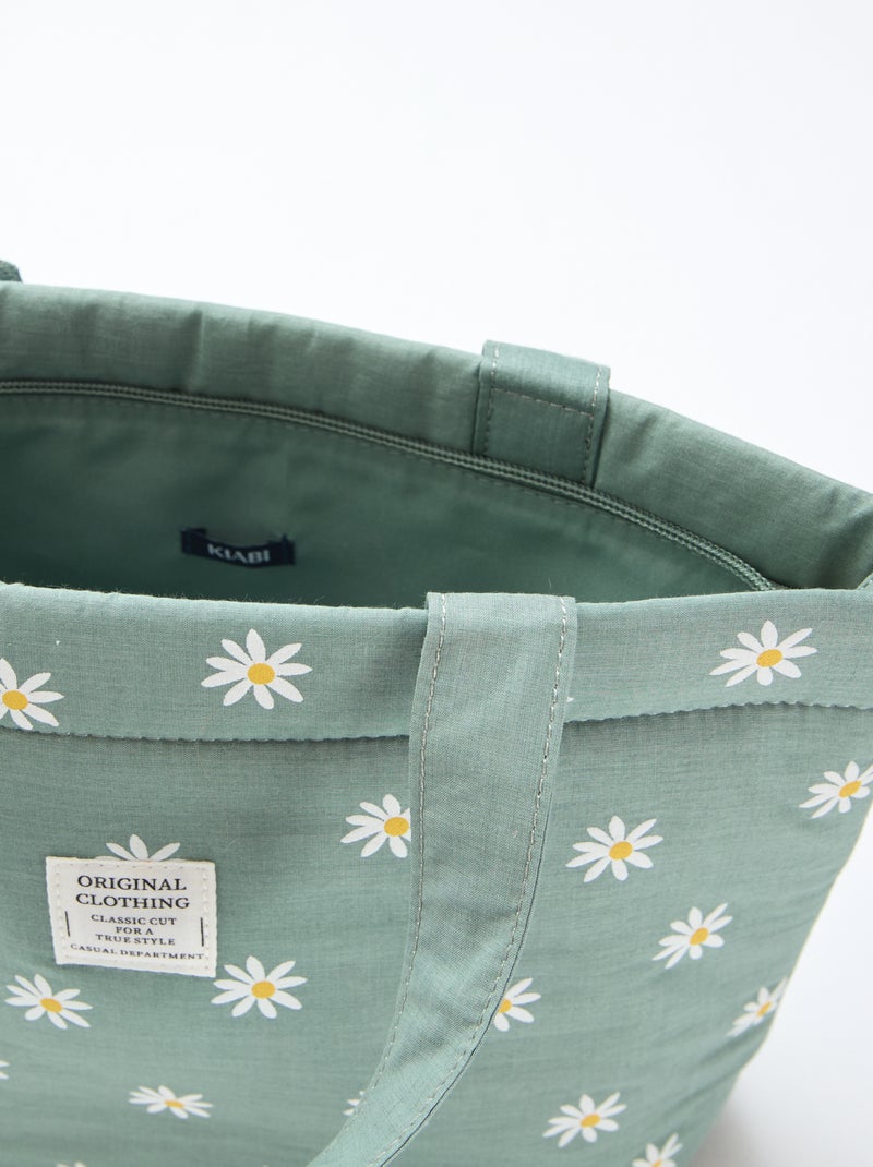 Gewatteerde tas van canvas Groen - Kiabi