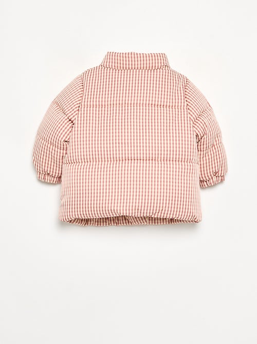 Gewatteerde vichy jas gevoerd met fleece - Kiabi