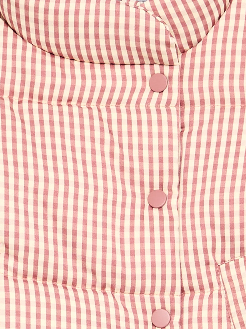 Gewatteerde vichy jas gevoerd met fleece Rood - Kiabi