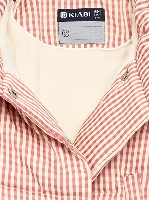 Gewatteerde vichy jas gevoerd met fleece - Kiabi