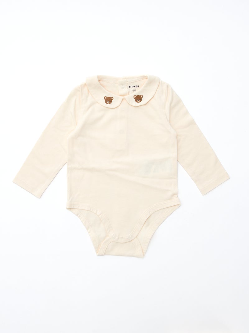 GIFTBOX - Lange salopette van tricot + rompertje + luierdoek van luchtig katoen + sokken Wit - Kiabi