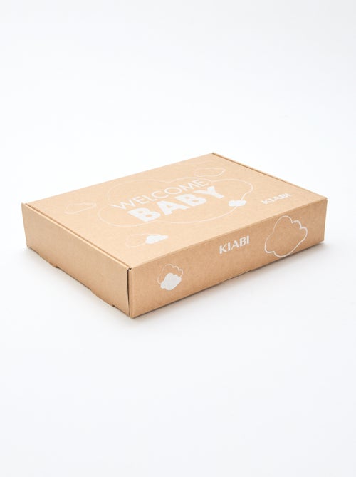 GIFTBOX - Lange salopette van tricot + rompertje + luierdoek van luchtig katoen + sokken - Kiabi