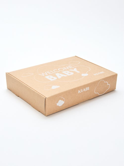 GIFTBOX - Lange salopette van tricot + rompertje + luierdoek van luchtig katoen + sokken - Kiabi