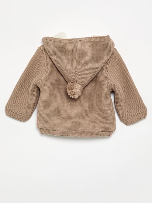 Gilet in mossteek, gevoerd met capuchon - Kiabi