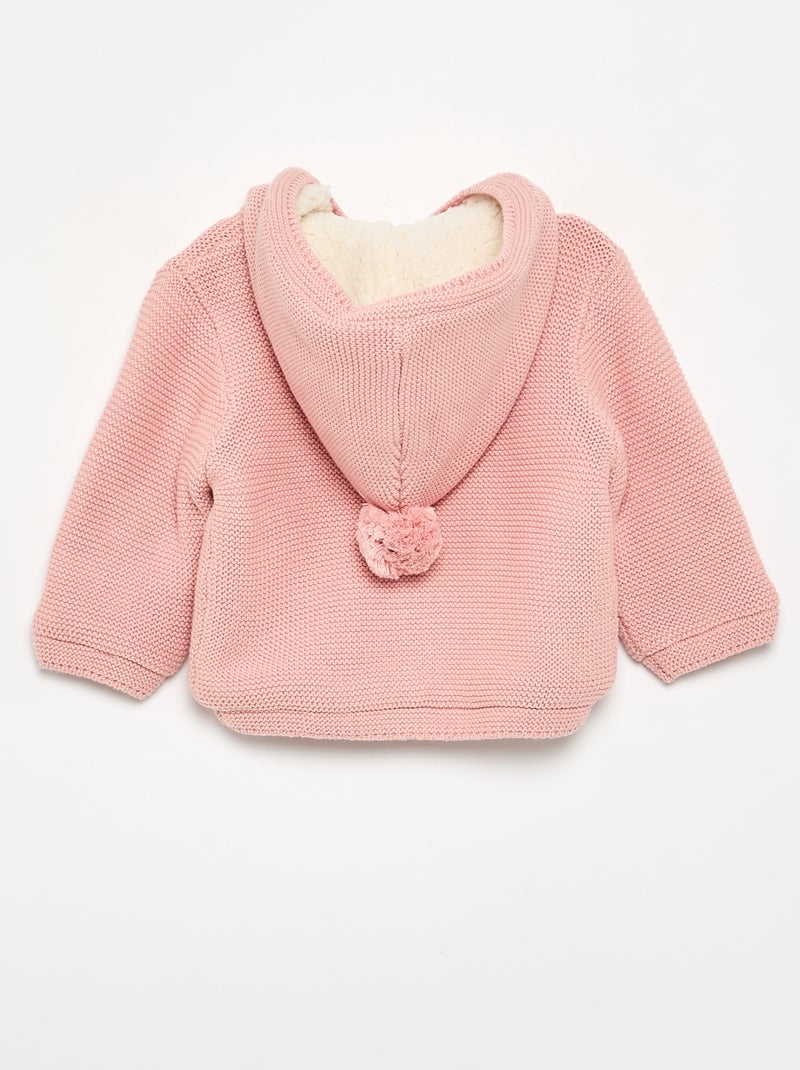 Gilet in mossteek, gevoerd met capuchon Rose - Kiabi