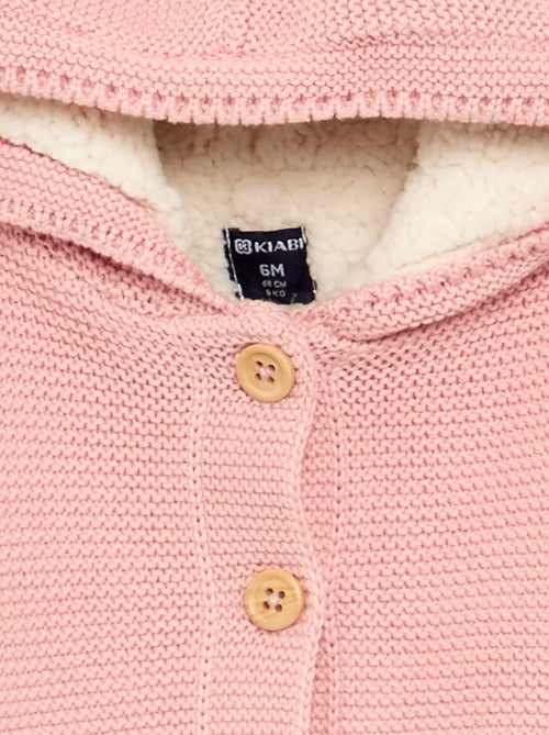Gilet in mossteek, gevoerd met capuchon - Kiabi