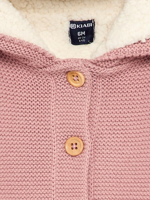Gilet in mossteek, gevoerd met capuchon - Kiabi Gilet in mossteek, gevoerd met capuchon - Kiabi