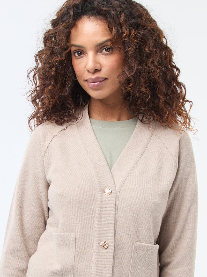 Gilet met goudkleurige knoopsluiting Bruin - Kiabi