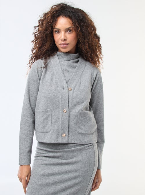 Gilet met goudkleurige knoopsluiting - Kiabi