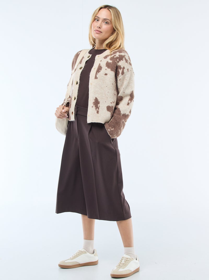 Gilet met koeienprint Bruin - Kiabi