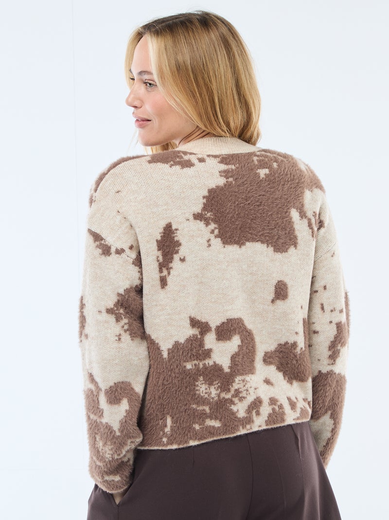 Gilet met koeienprint Bruin - Kiabi