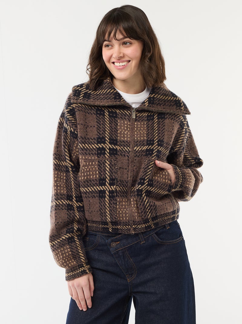 Gilet met opstaande kraag Bruin - Kiabi