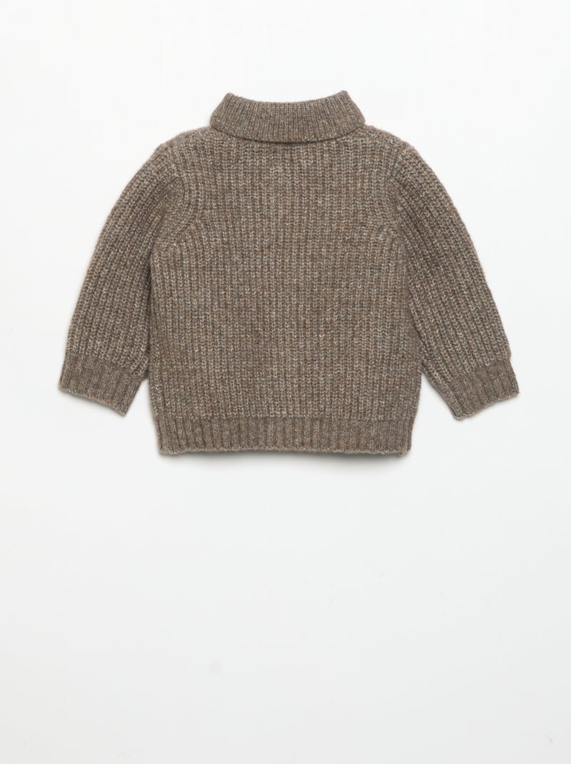 Gilet met sjaalkraag Bruin - Kiabi