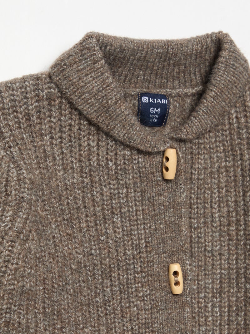 Gilet met sjaalkraag Bruin - Kiabi