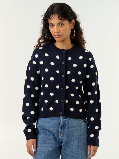 Gilet met stippen en lange mouwen - Kiabi