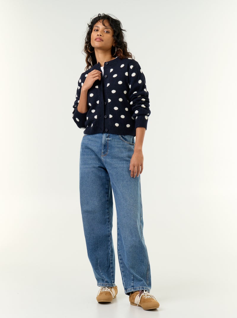 Gilet met stippen en lange mouwen Blauw - Kiabi