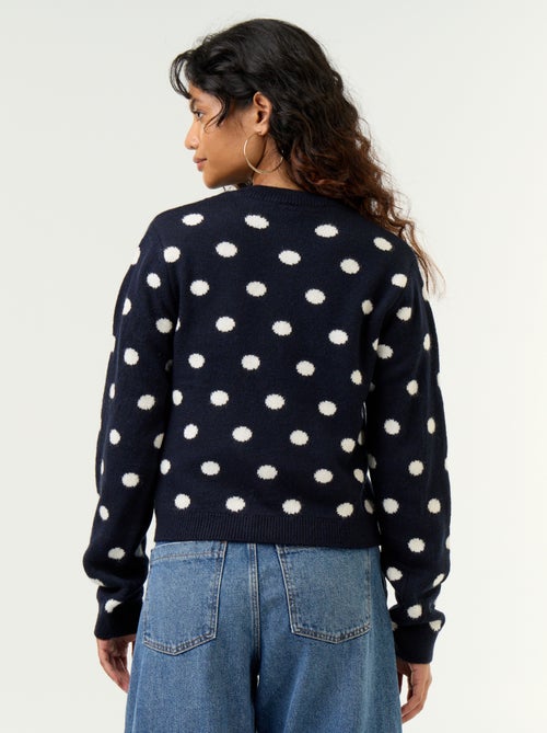 Gilet met stippen en lange mouwen - Kiabi