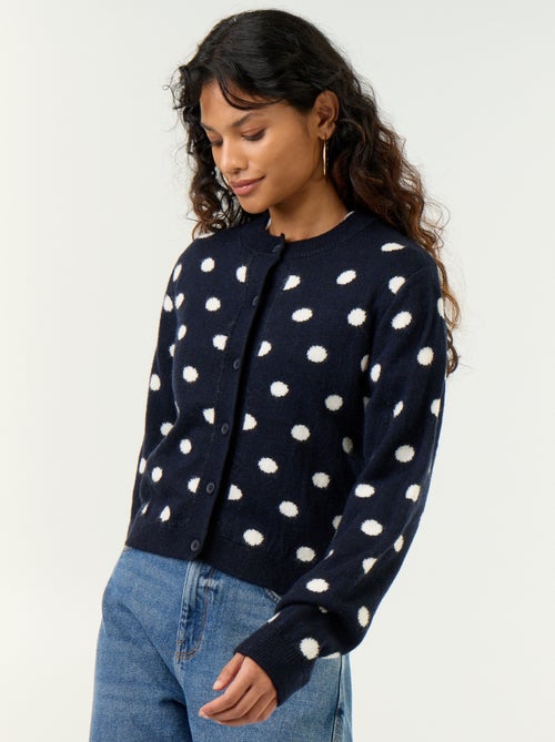 Gilet met stippen en lange mouwen - Kiabi