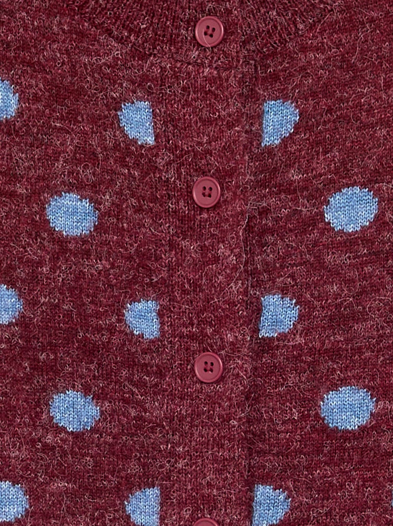 Gilet met stippen en lange mouwen Bruin - Kiabi
