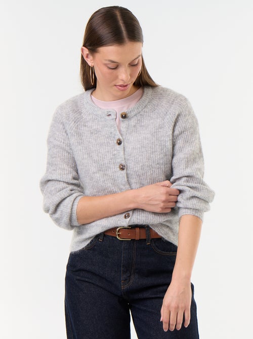 Gilet van mohair- en wolmix met knopen - Kiabi