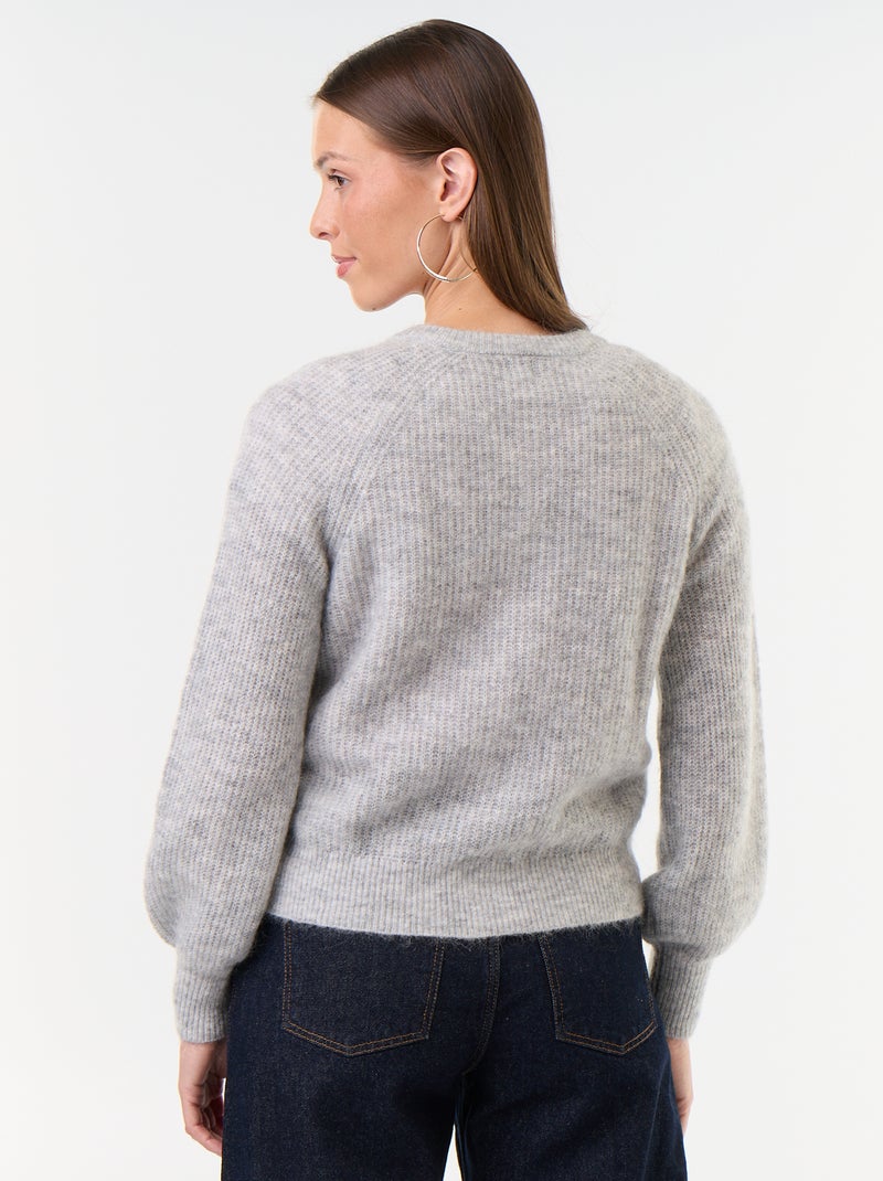 Gilet van mohair- en wolmix met knopen Grijs - Kiabi