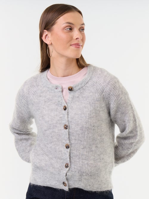 Gilet van mohair- en wolmix met knopen - Kiabi