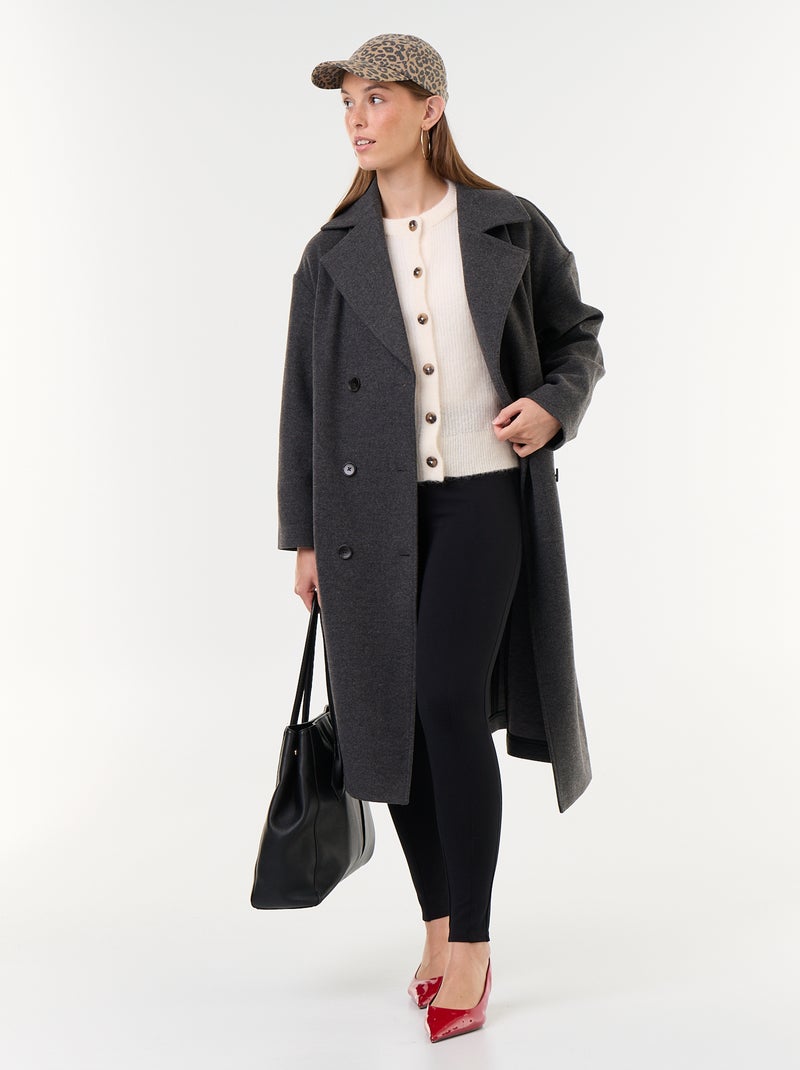 Gilet van mohair- en wolmix met knopen Grijs - Kiabi