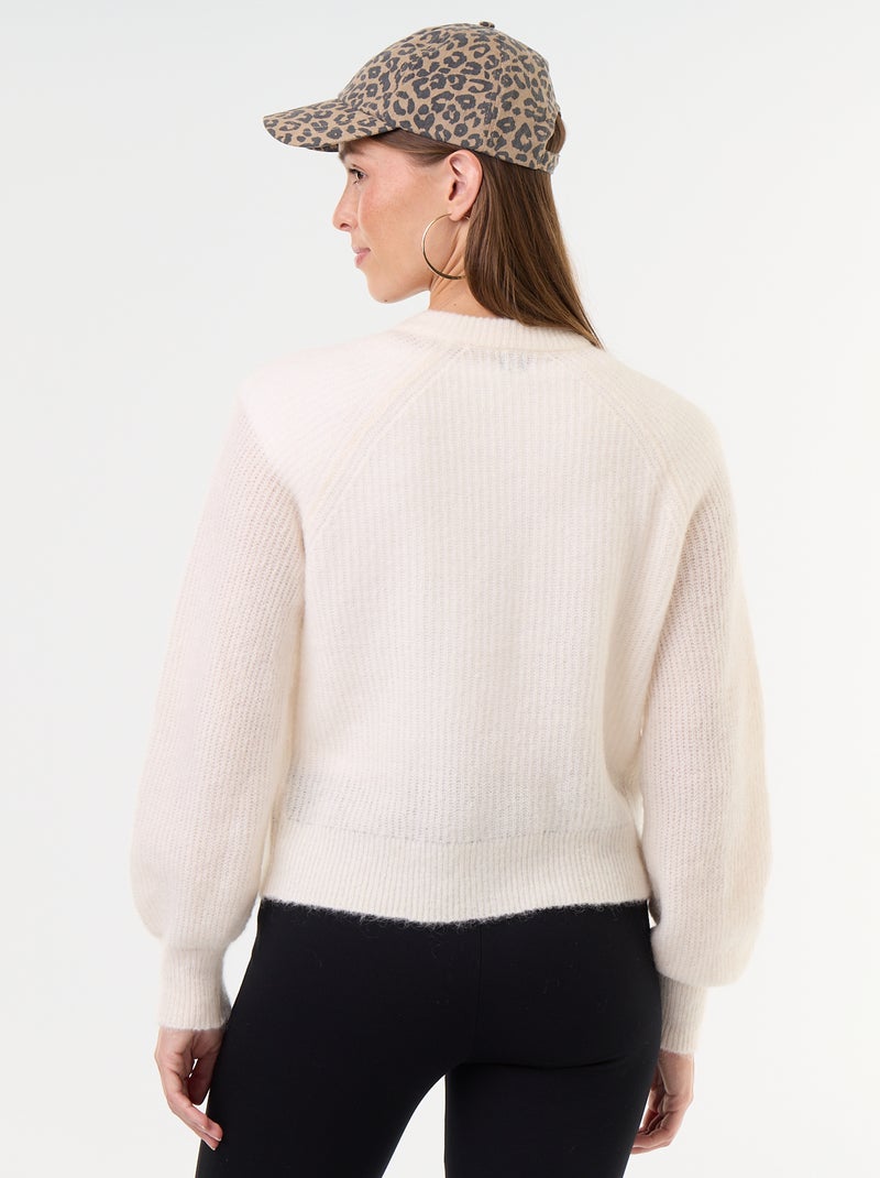 Gilet van mohair- en wolmix met knopen Grijs - Kiabi