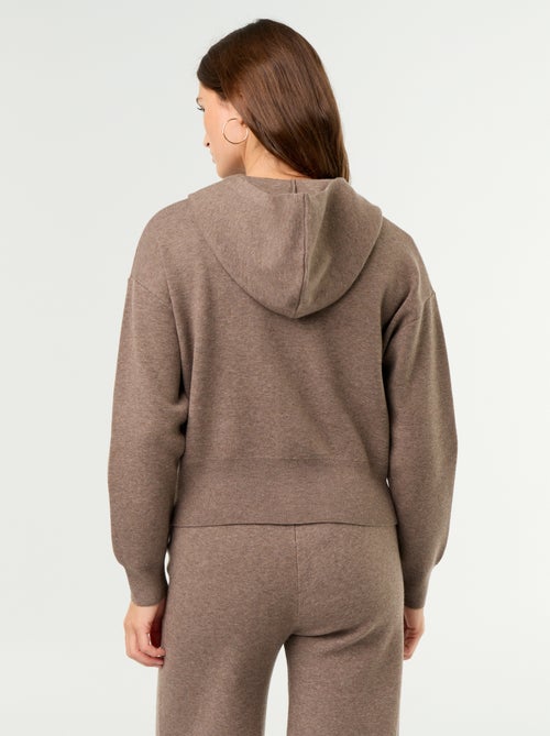 Gilet van ottomanstof met capuchon - Kiabi Gilet van ottomanstof met capuchon - Kiabi