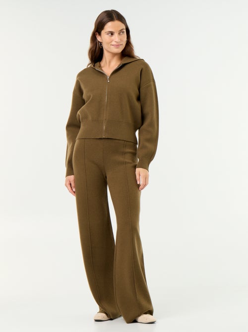 Gilet van ottomanstof met capuchon - Kiabi