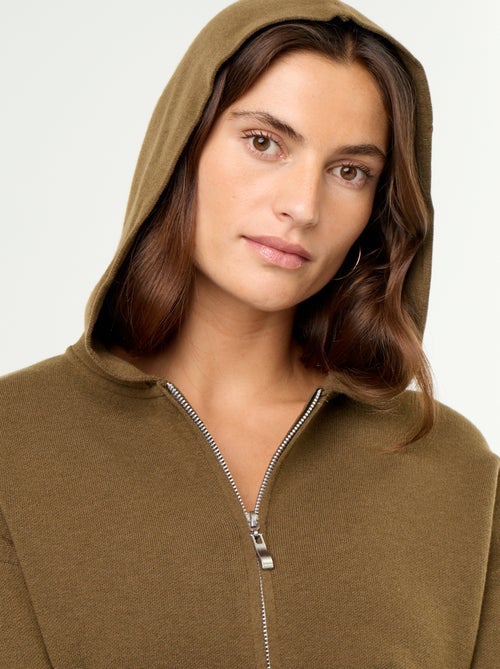 Gilet van ottomanstof met capuchon - Kiabi