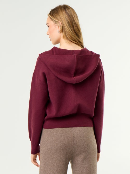 Gilet van ottomanstof met capuchon - Kiabi