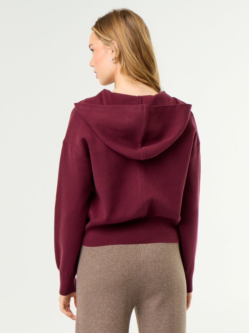 Gilet van ottomanstof met capuchon Rose - Kiabi