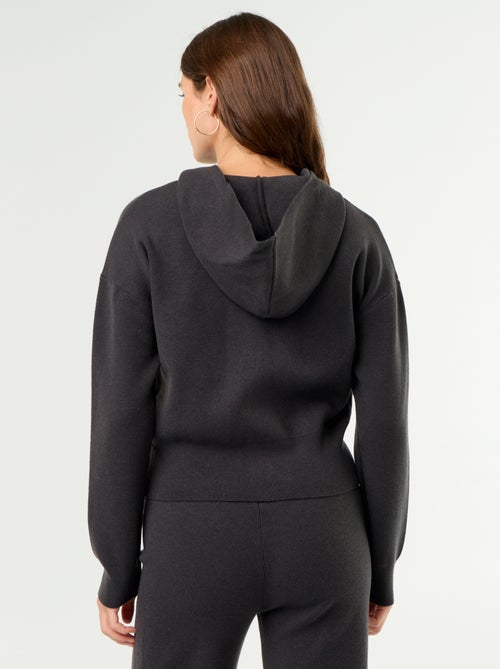 Gilet van ottomanstof met capuchon - Kiabi