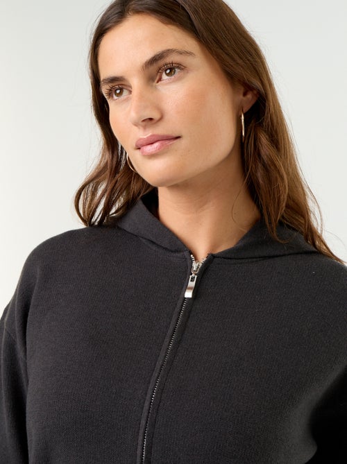 Gilet van ottomanstof met capuchon - Kiabi