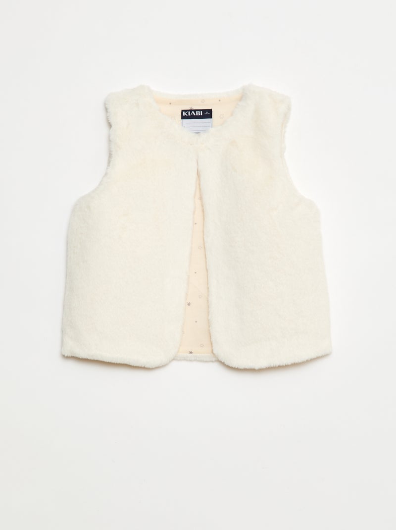 Giletje van imitatiebont Wit - Kiabi
