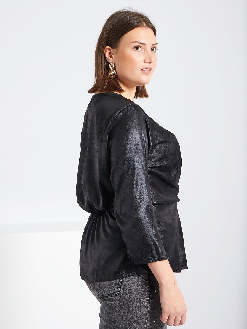 Mode Blouses Glanzende blouses AWARE Glanzende blouse zwart casual uitstraling 
