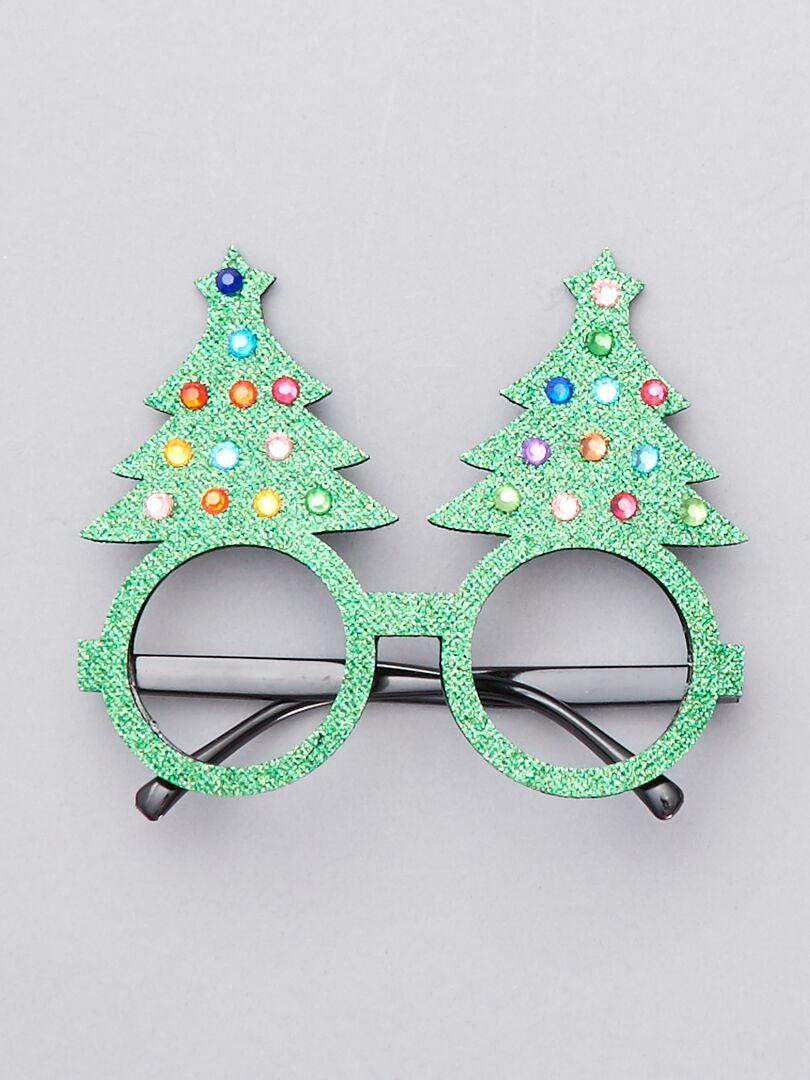 Glanzende bril met kerstbomen GROEN - Kiabi