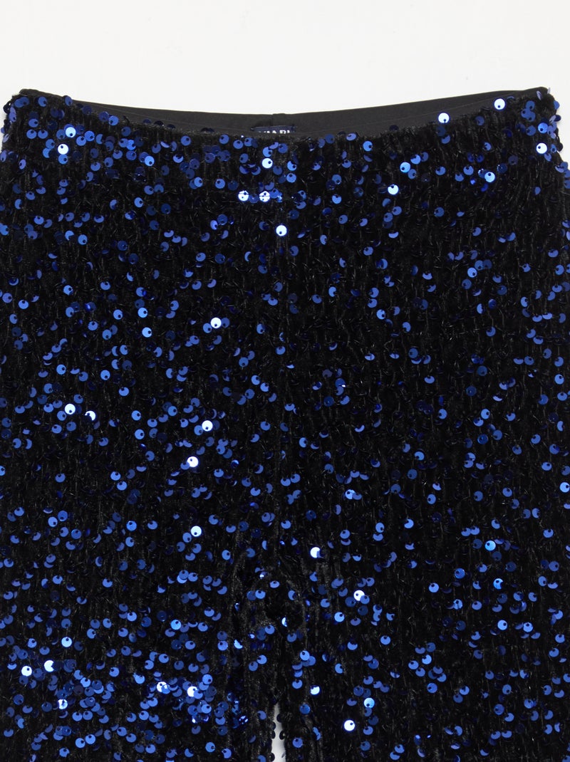 Glanzende broek, flared fit Blauw - Kiabi