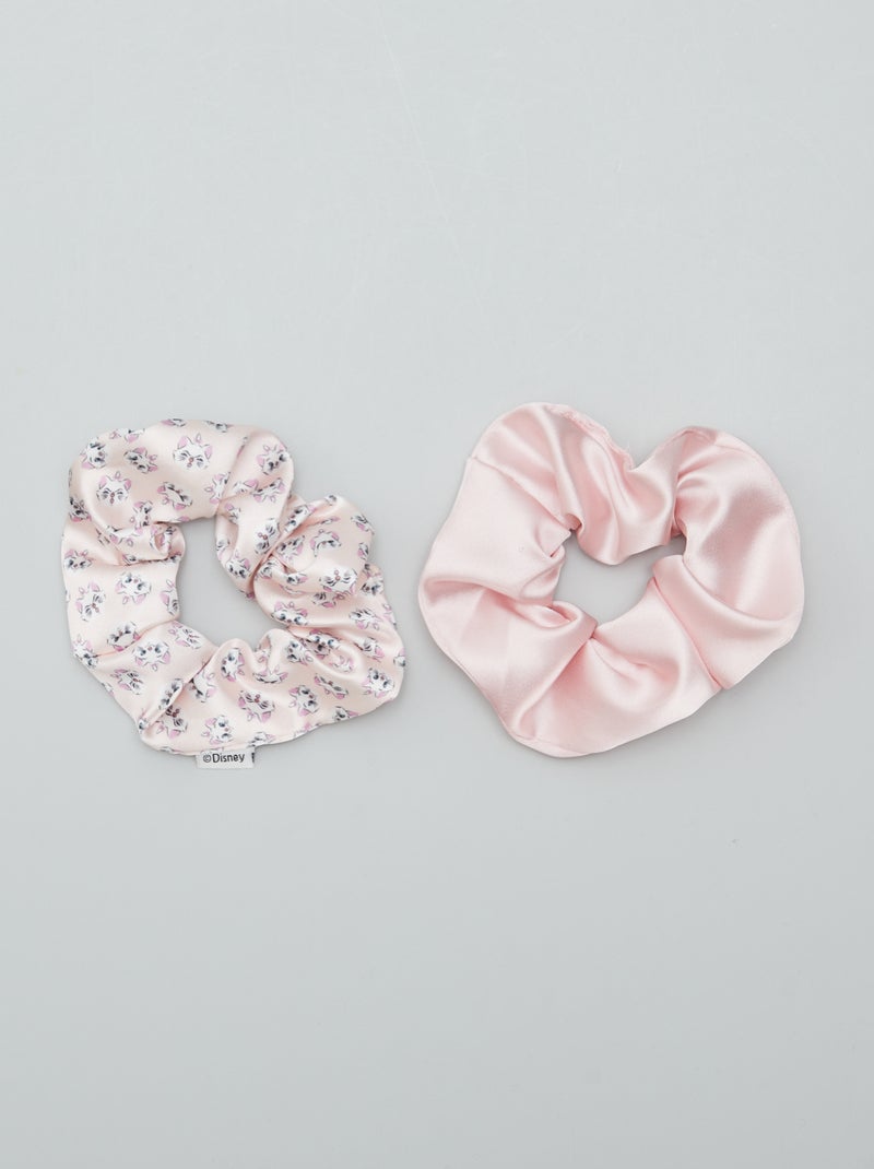 Glanzende 'Disney'-scrunchies - Setje van 2 paar ROSE - Kiabi