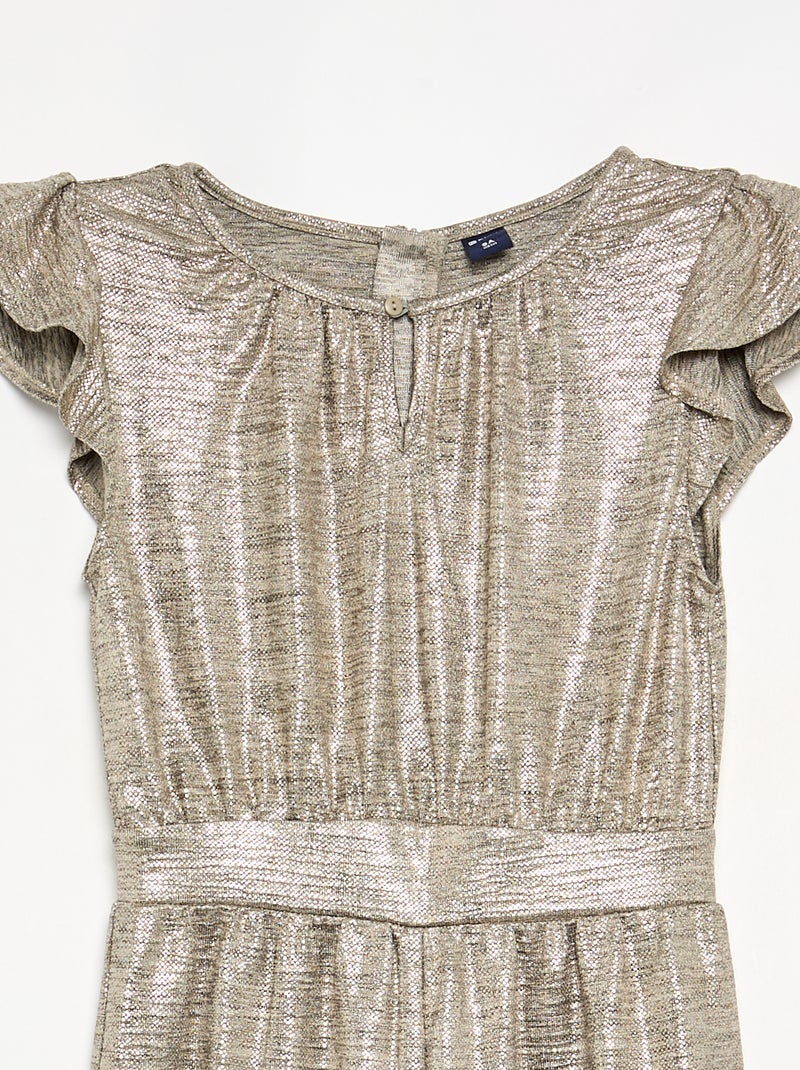 Glanzende gebreide jumpsuit Geel - Kiabi