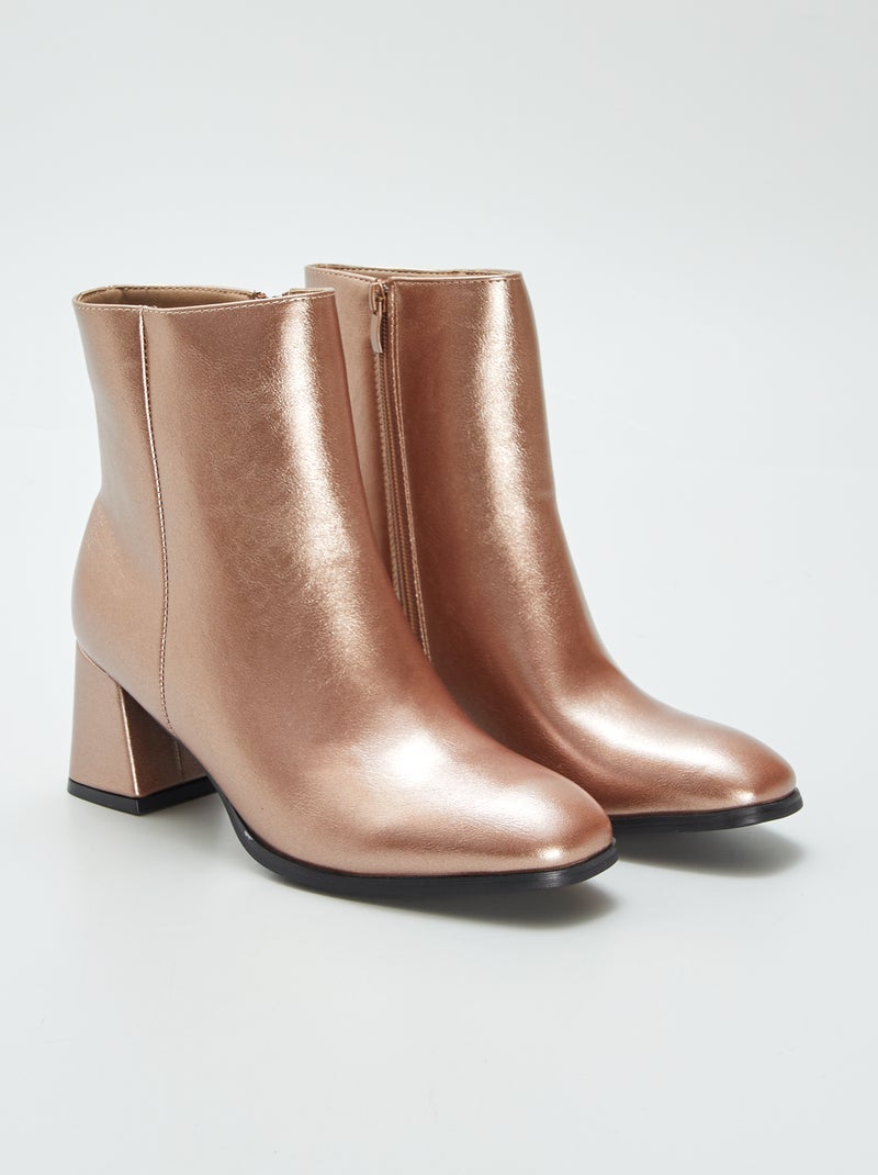 Glanzende laarsjes met hak ROSE - Kiabi
